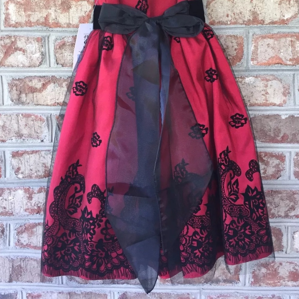 Crayon Kids Red & Black Girls Party Dress Sz 4T. - Picture 3 of 5